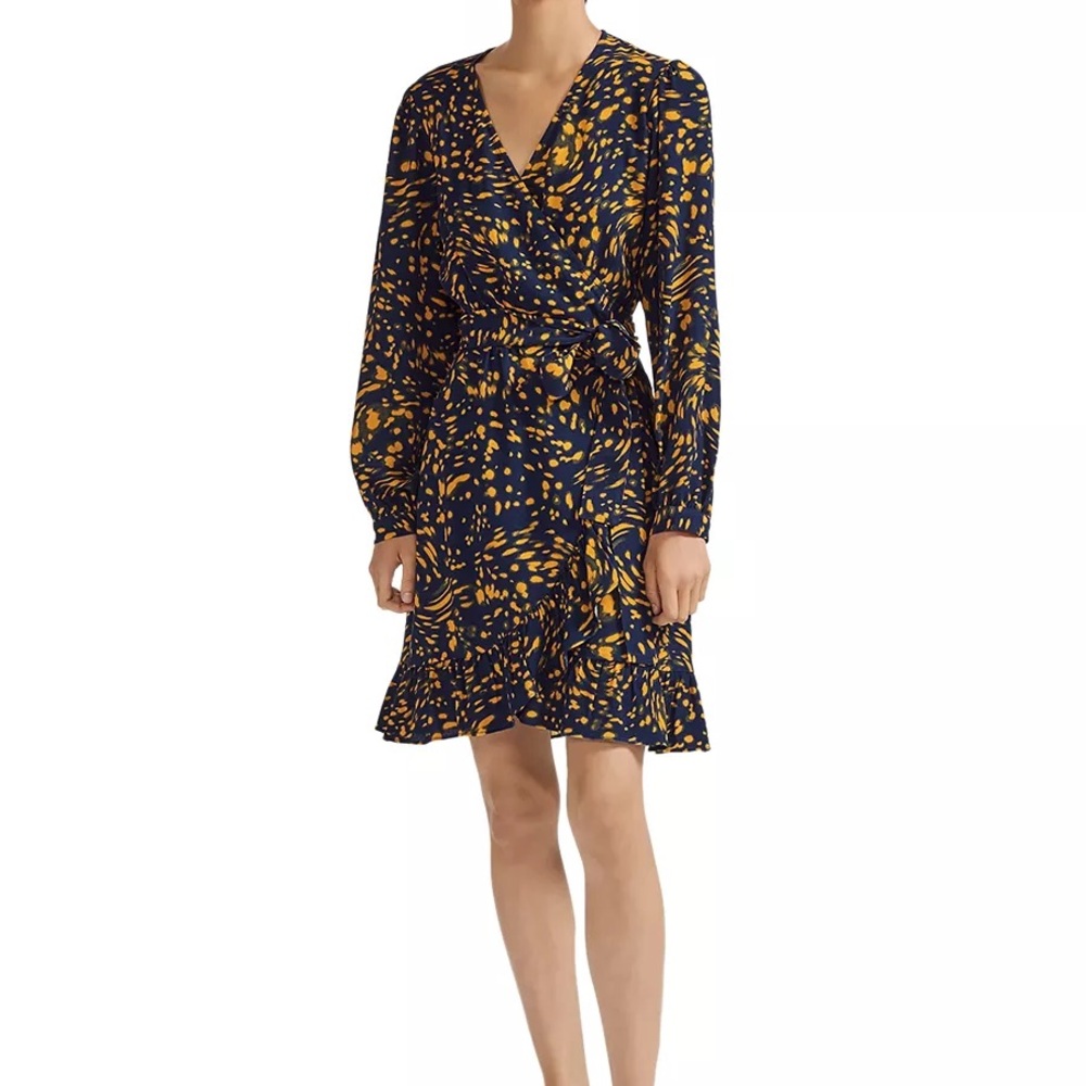 Maje Rosetta Swirling Dot-Print Wrap Dress